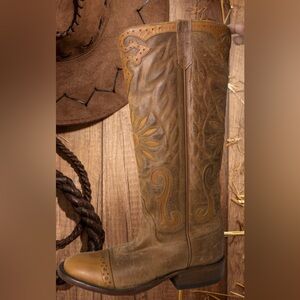 Rios of Mercedes Brown and Tan Western Cowboy Boots🔥